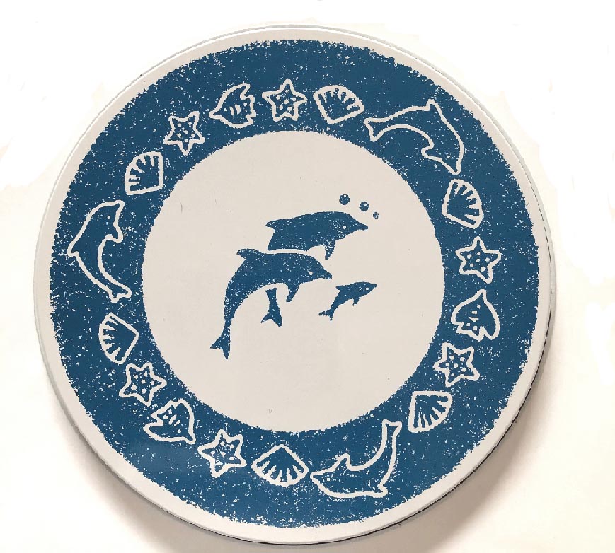 ! Dolphins Coastal Round Metal Stove Burner Covers